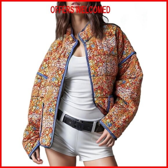 Jackets & Blazers - Women's Cropped Quilted Jacket Lightweight Padded Open Front Cardigan